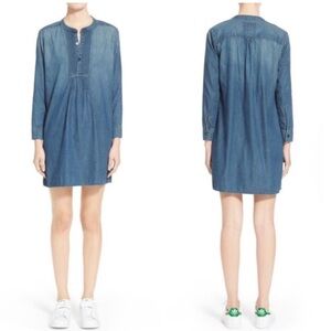 Current Elliott Pintuck Chambray Shirtdress L